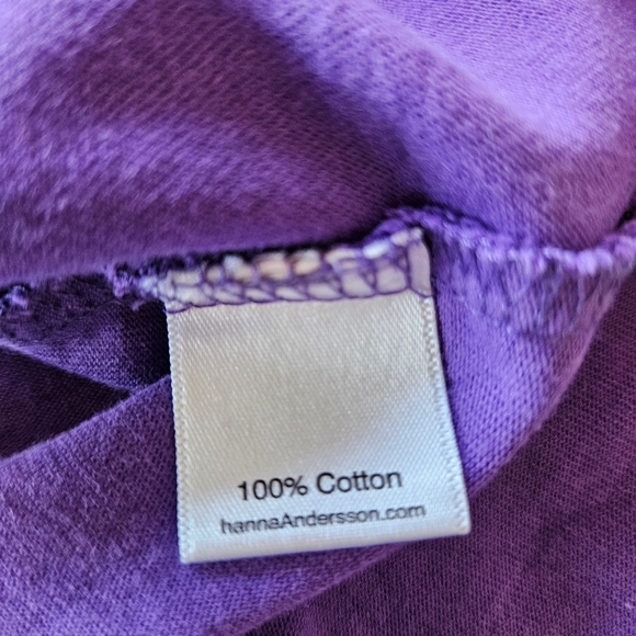 Hanna Andersson Dress Size 6-7 Purple Floral Black Cat Graphic - Twins 2of2 - Picture 5 of 7